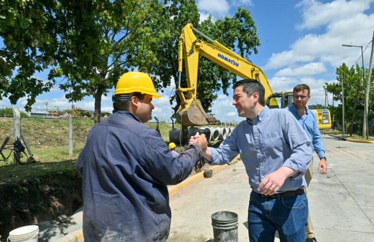 Nardini visitó la gran obra hidráulica que se está realizando en la ciudad de Tierras Altas